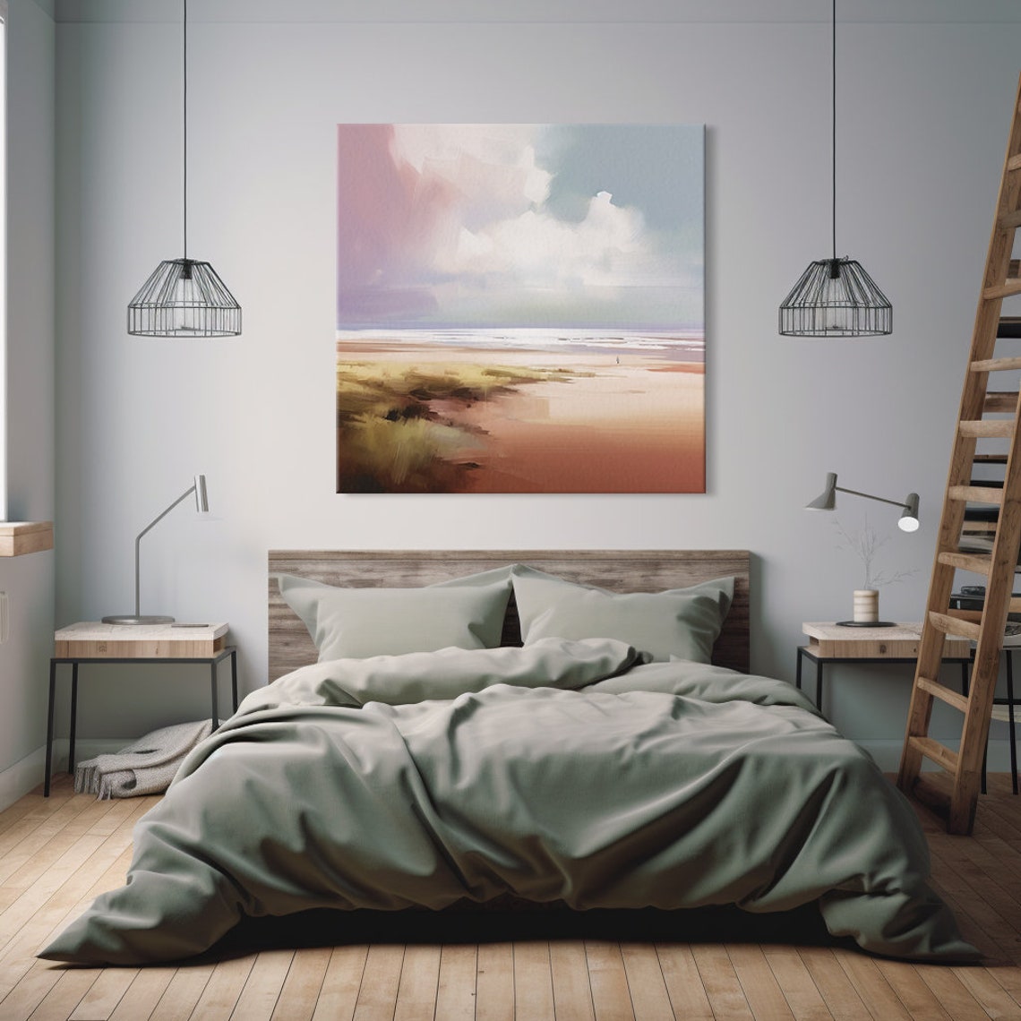 Abstract Minimalist Coastal Seascape Pastel Beach Art Poster - Image 3