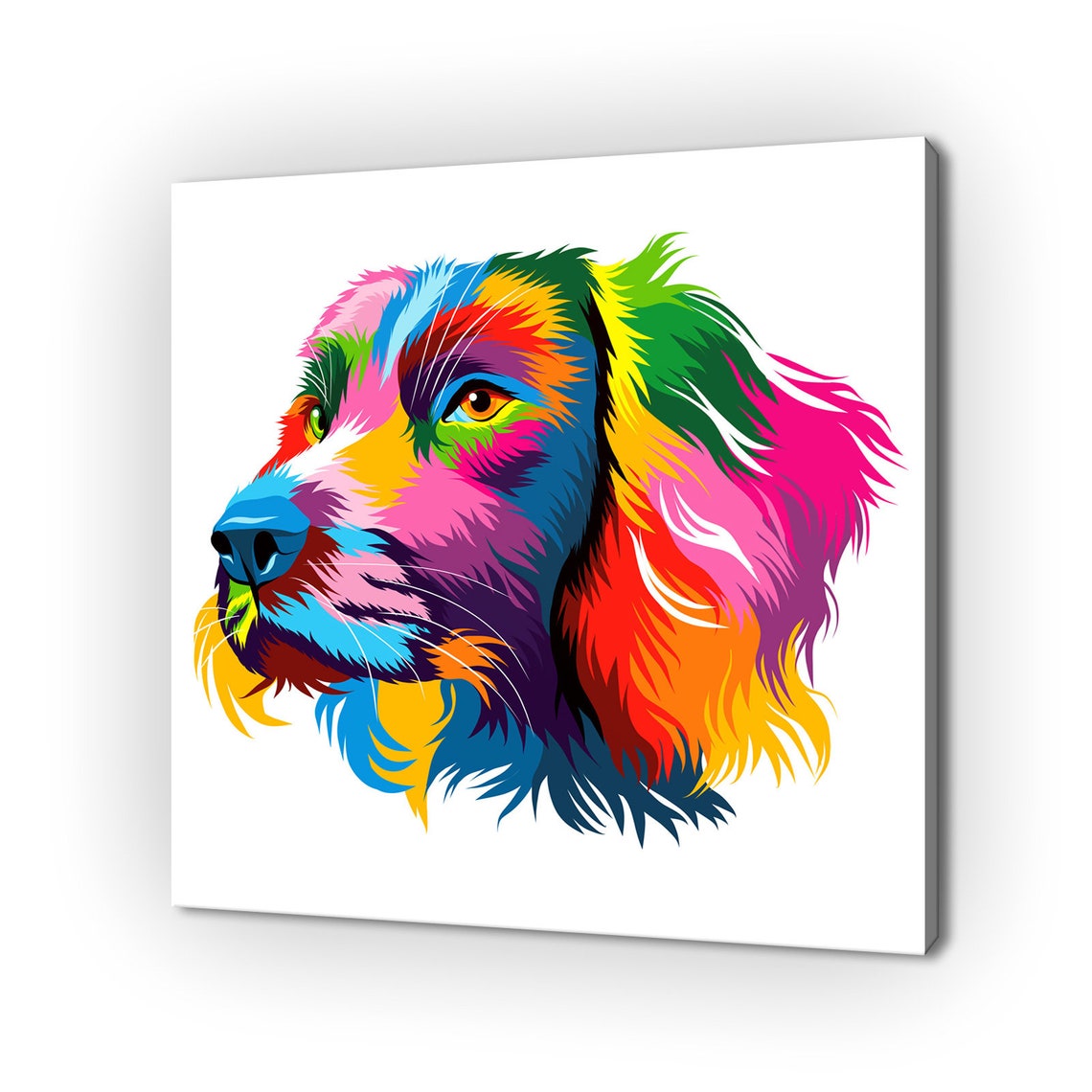 Rainbow Spaniel Dog Head Pop Art Profile Colorful Modern Poster