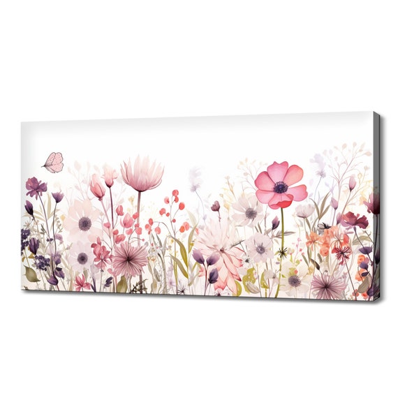 Spring Wildflowers Meadow Watercolor Floral Art Print