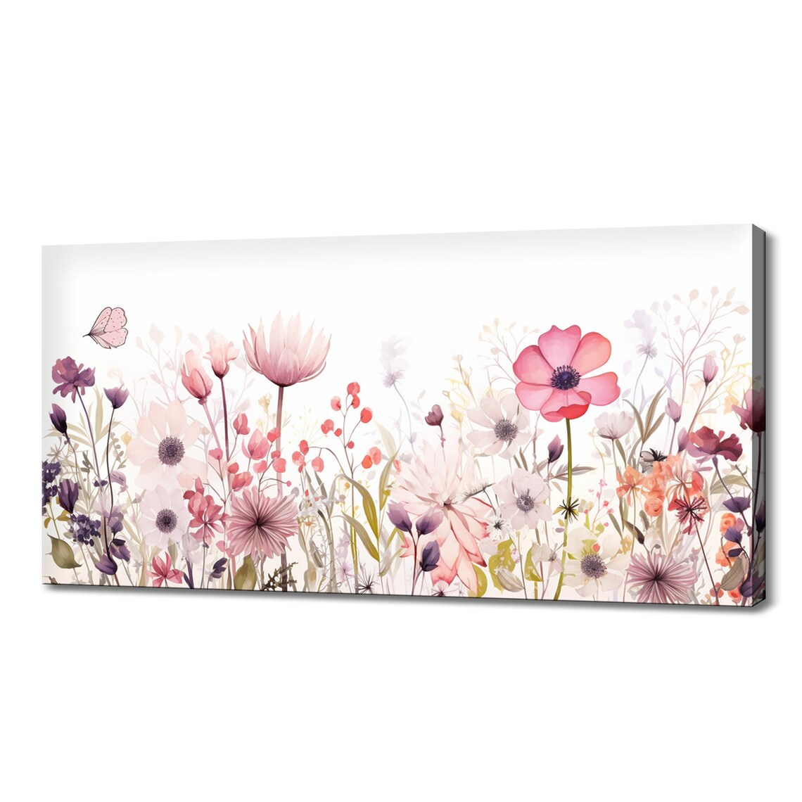 Spring Wildflowers Meadow Watercolor Floral Art Print