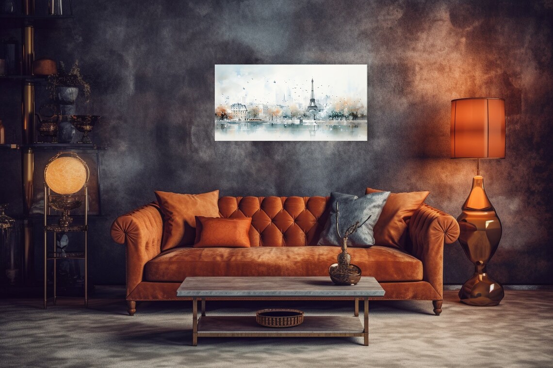 Winter In Paris Watercolor Art Print, City Skyline - Image 2