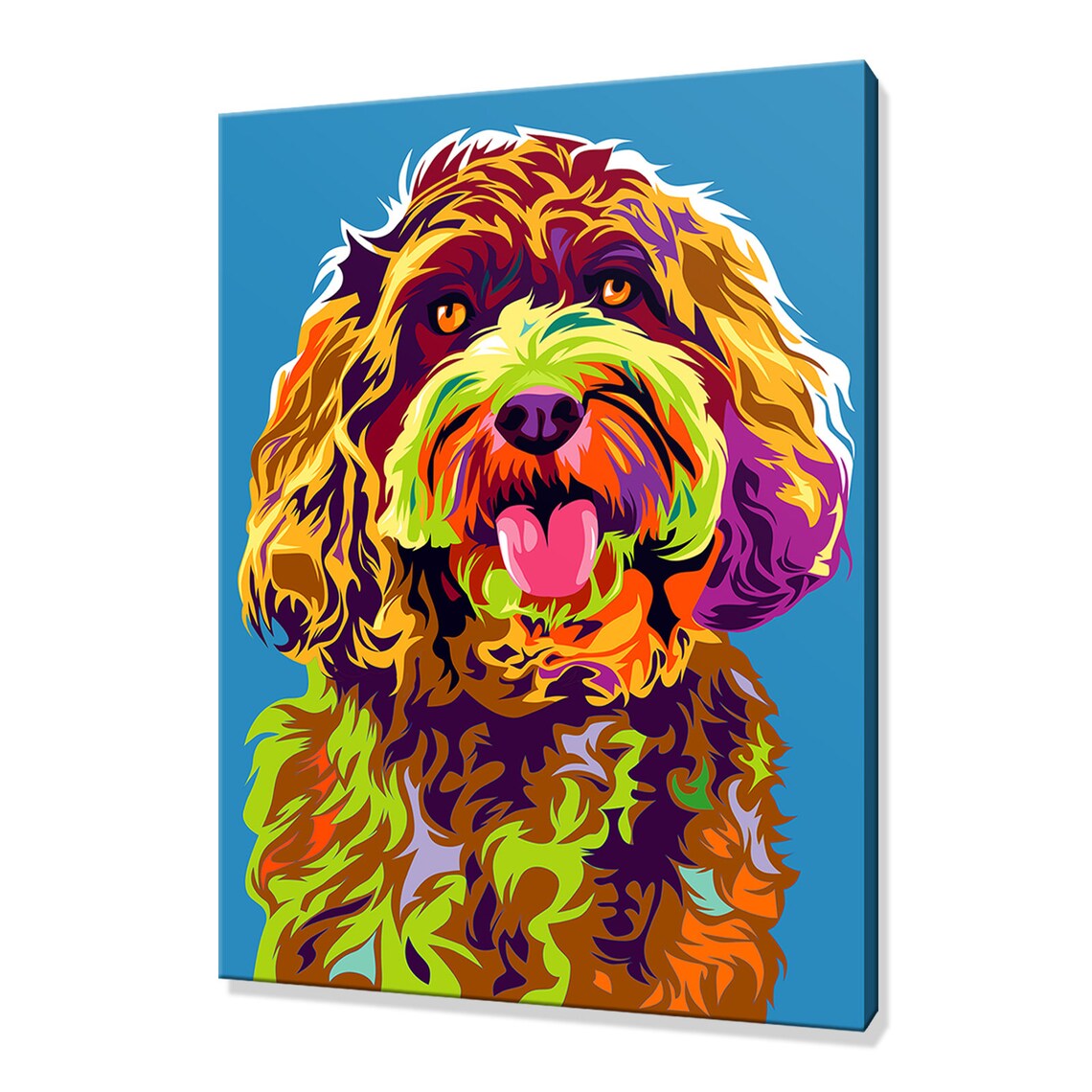 Custom Cockapoo Dog Art Print, Colorful Decor