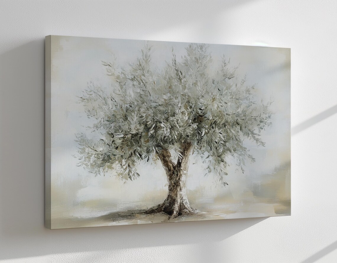 Green Olive Tree Vintage Oil Painting Art Print - Image 3