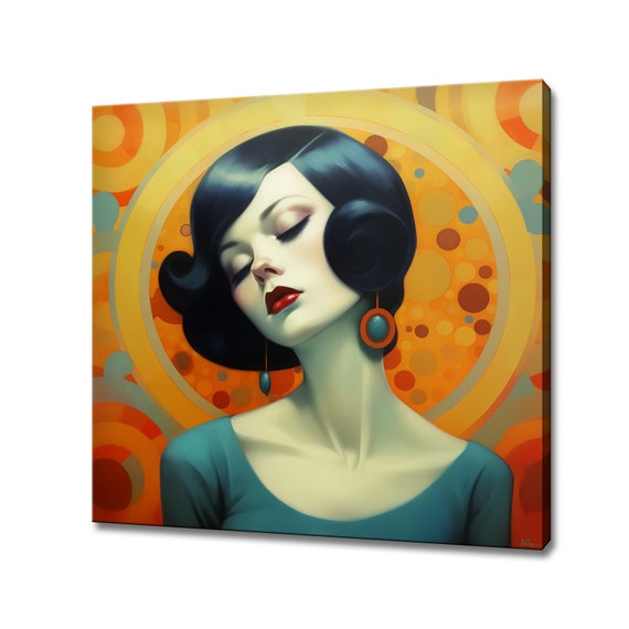 Beautiful Elegant Woman In Klimt Style Print Female Portrait Print Modern Woman Wall Art African Female Wall Decor