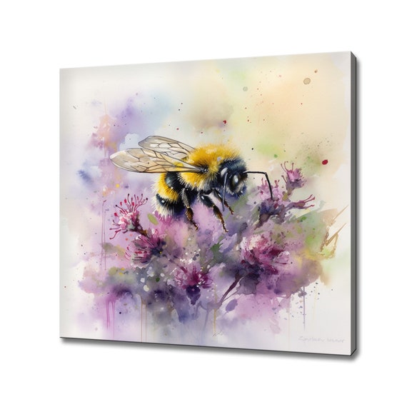 Honey Bee Watercolour Art Print Picture Wall Hanging Handmade Home Decor Customised Gifts Wall Art Fast Free Uk Delivery