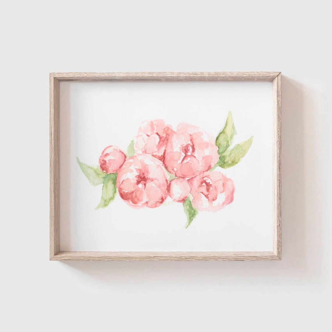 Peonies Watercolor Art Print, Floral Home Decor