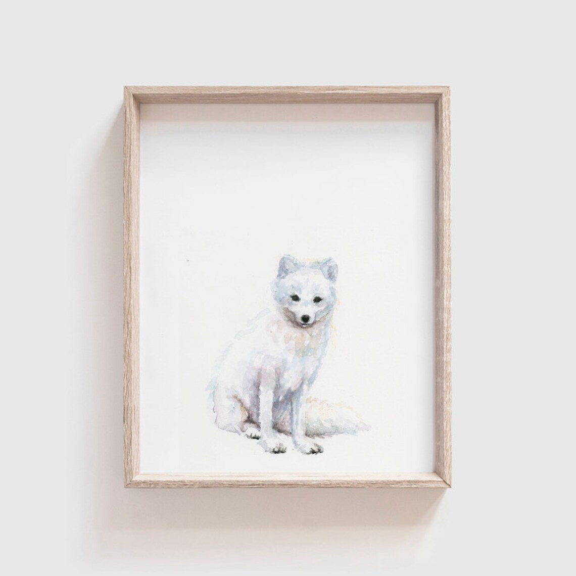 Arctic Fox Watercolor Art Print, Nursery Decor