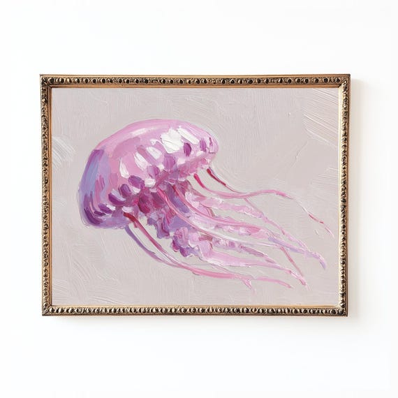 Pastel Jellyfish Print Coastal Ocean Wall Art