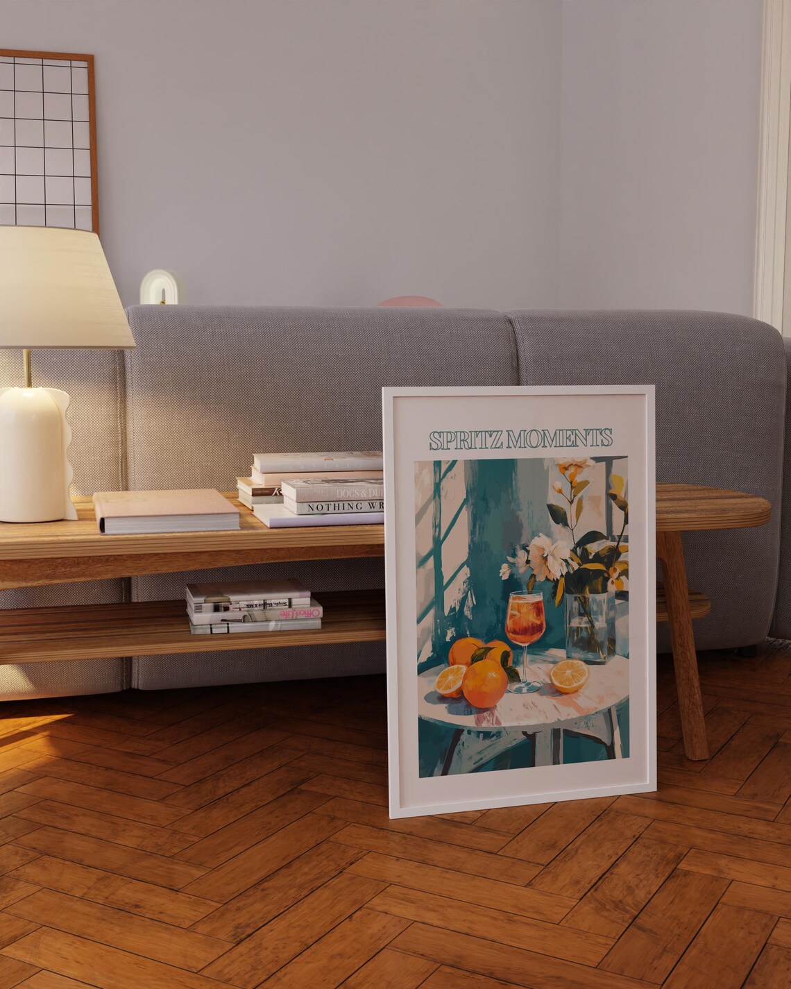 Spritz Moments Painterly Still Life Poster Orange Cocktail Table Art - Image 5