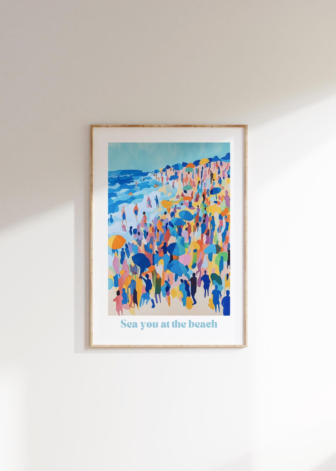 Sea You at the Beach Fun Colorful Crowded Summer Beach Day Poster - Image 4
