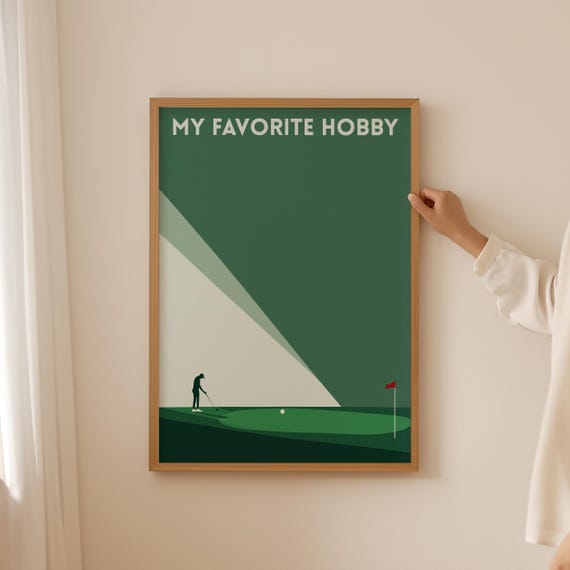 Minimalistic Golf Wall Art Vintage Preppy Bathroom Print Or Man Cave Decor Trendy Abstract Poster For Favorite Hobby Women Gifts