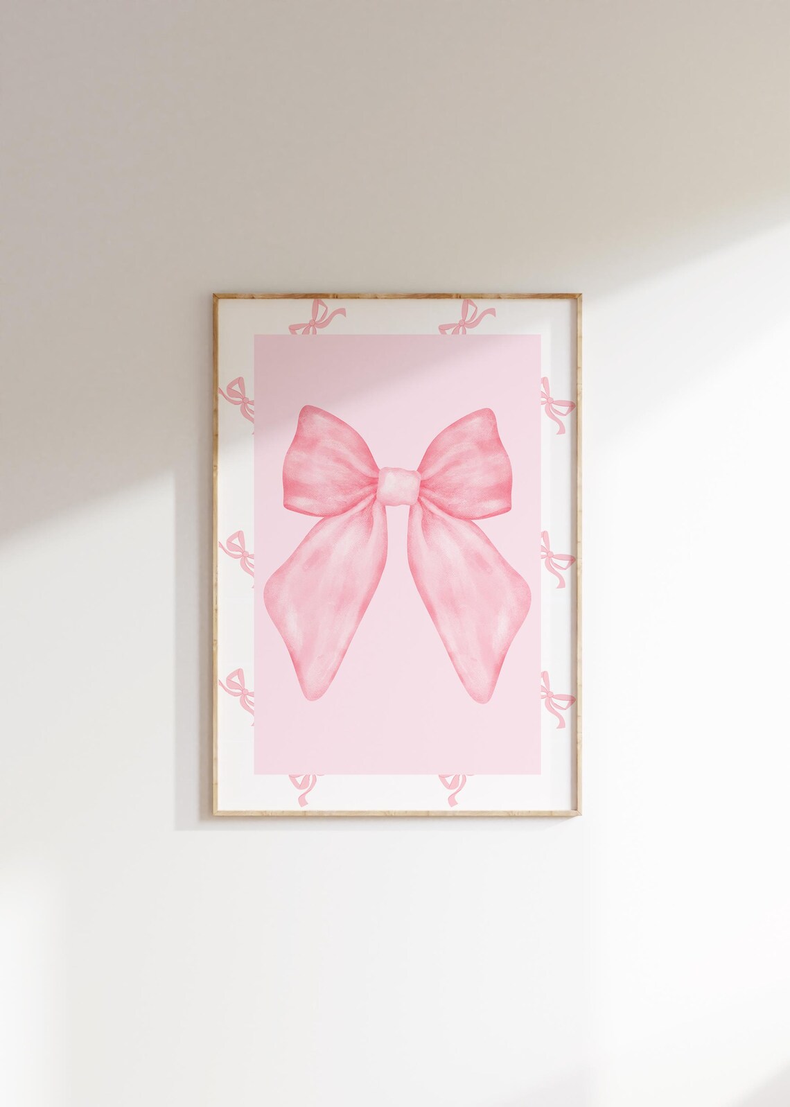 Pink Watercolor Ribbon Bow Border Coquette Balletcore Decor Poster - Image 3