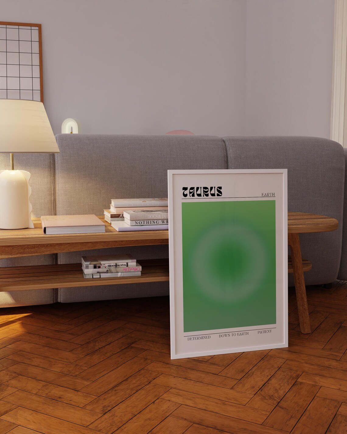 Taurus Retro Zodiac Sign Poster Green Aura Earth Sign Wall Decor - Image 5