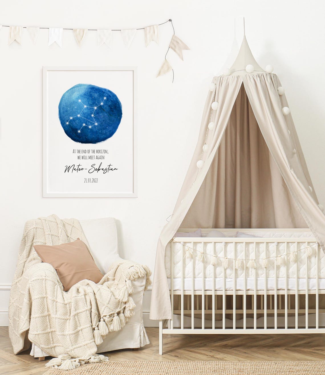 Personalized Virgo Star Map Baby Loss Memorial Keepsake Poster - Image 2