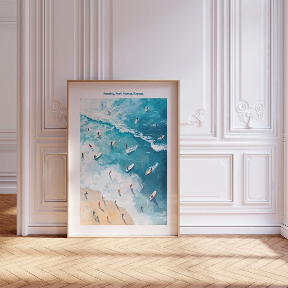 Surf Poster For Beach Room Decor Beach Art Or Poster Ocean And Waves Print Coastal And Surf Print Beachy Wall Art Aesthetic Room Decor