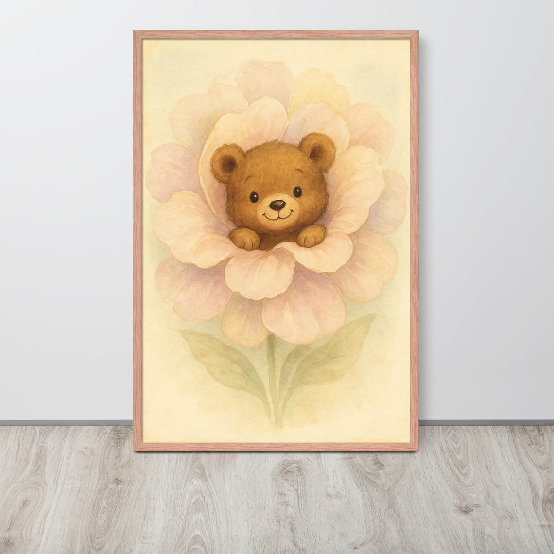 Teddy Bear In Flower, Baby Nursery Decor Poster - Image 2