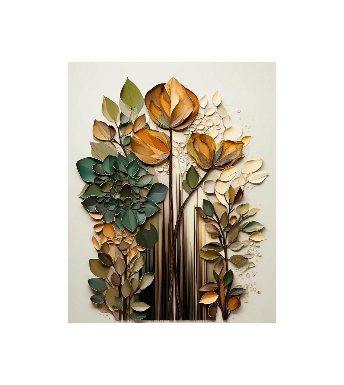 Earth Tones Botanical Print, Neutral Floral Art Print - Image 2