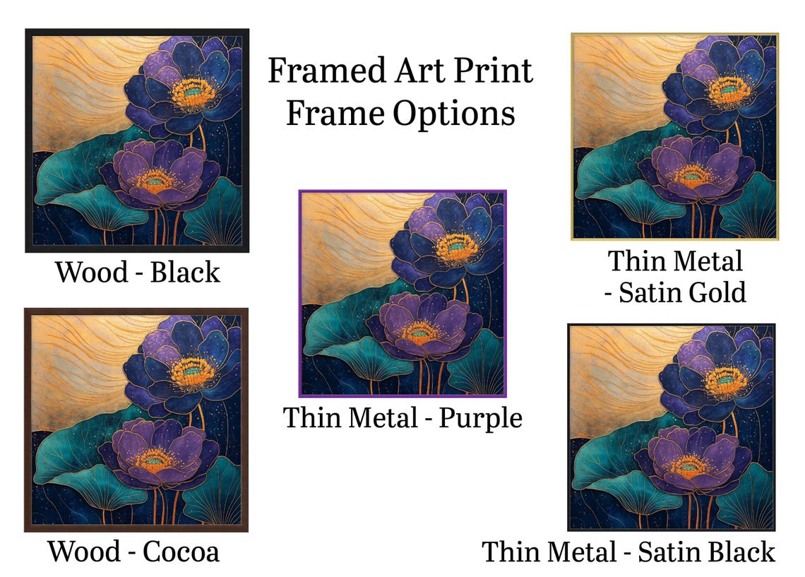 Elegant Purple Teal And Gold Abstract Floral Print Square Print Boho Flower Poster Room Decor Bedroom Art Home Decor Bold - Image 3