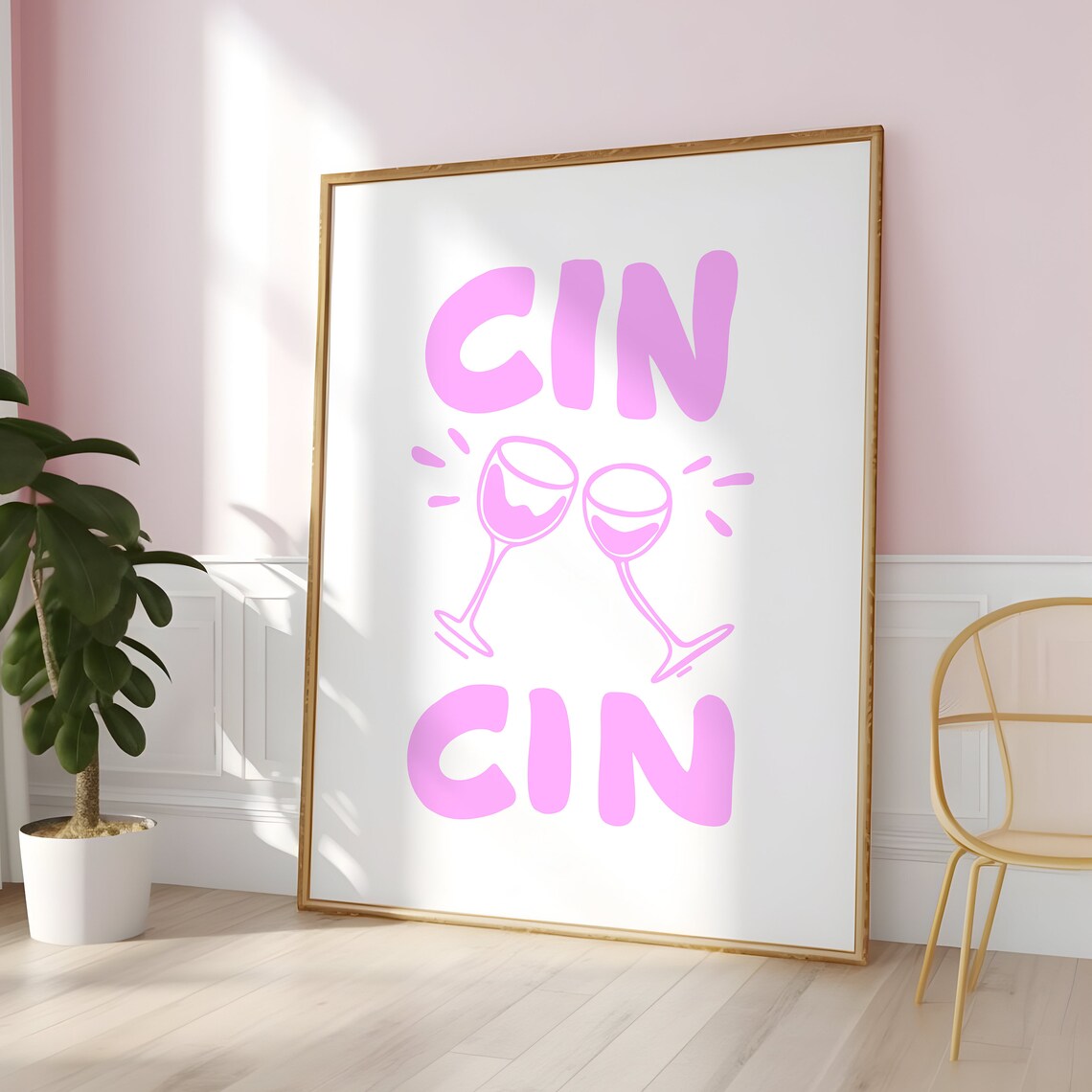 Cin Poster Barcart Decor, Preppy Kitchen Art Print