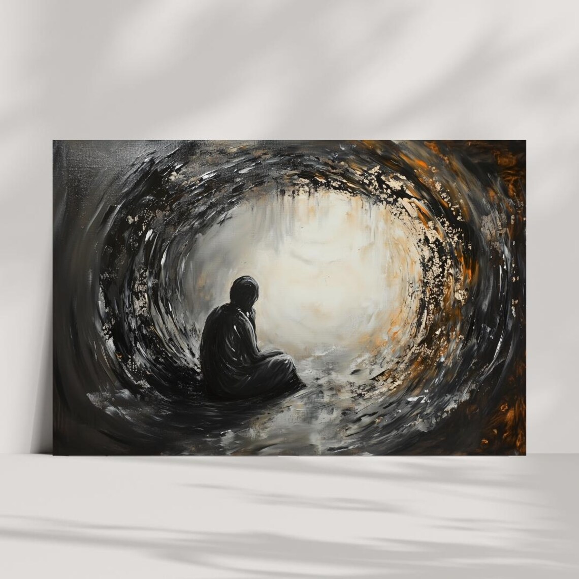 Into The Silence Emotional Abstract Figure Art Print