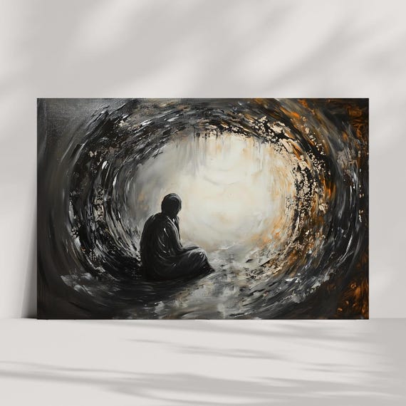 Into The Silence Emotional Abstract Figure Art Print