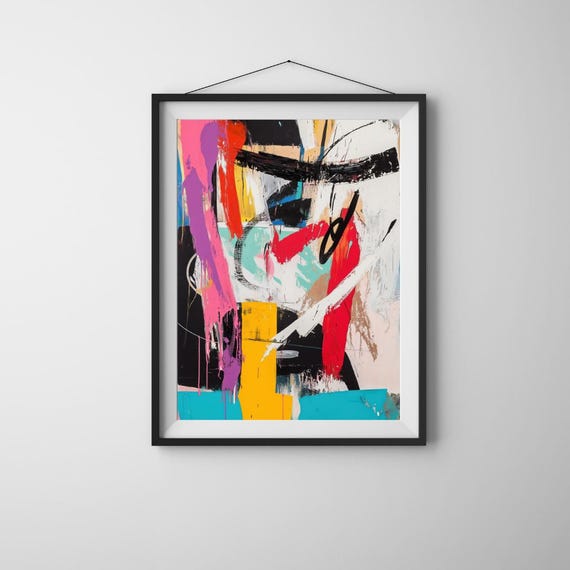 Bold Abstract Color Splash Modern Expressionist Wall Art Print