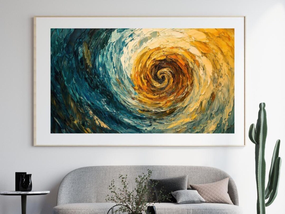 Golden Spiral Abstract Energy Vortex, Zen Inspired Art Print - Image 4