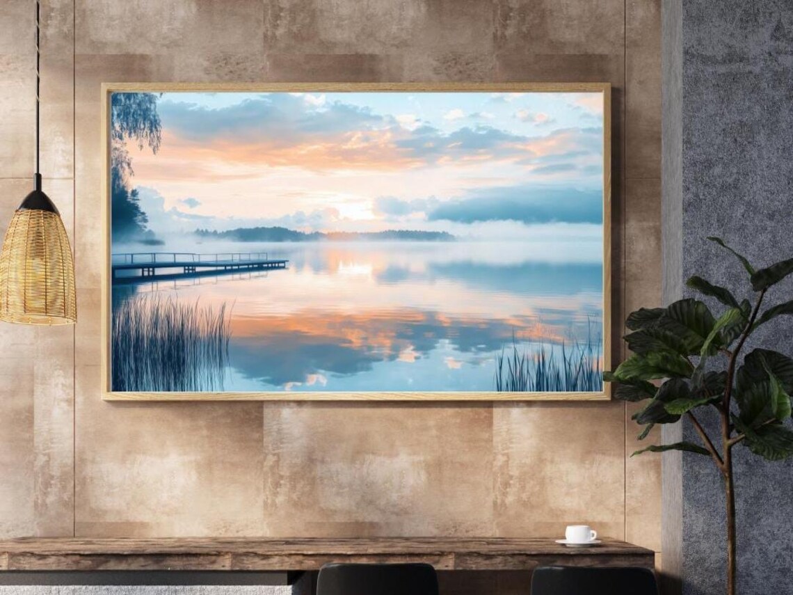 Still Waters Serene Lake Reflection Art Print - Image 5
