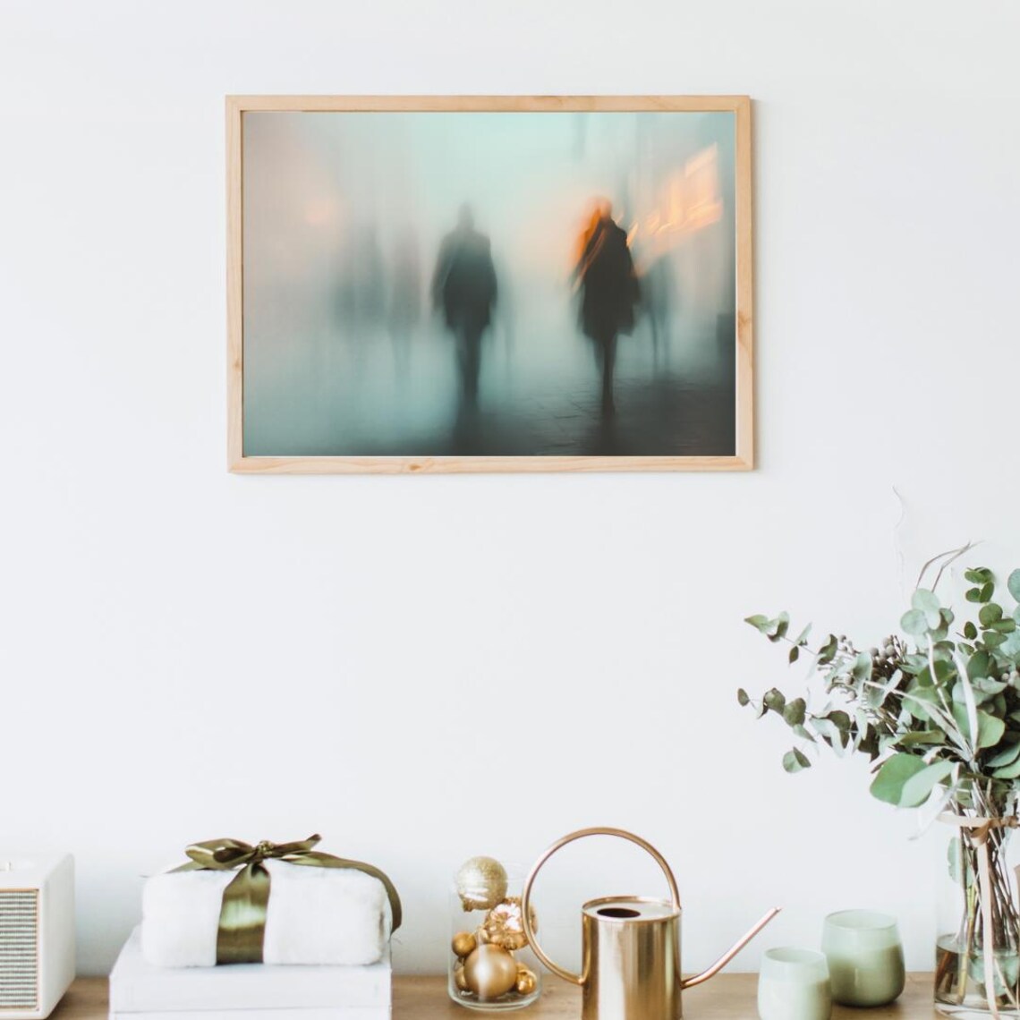 Blurry Crowd In Fog, Minimalist Urban Scene - Image 3