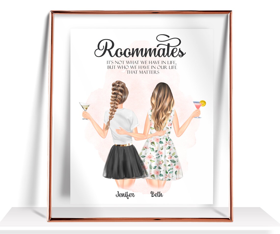 'Roommates' Two Women Martini Toast 'Who We Have in Life' Poster