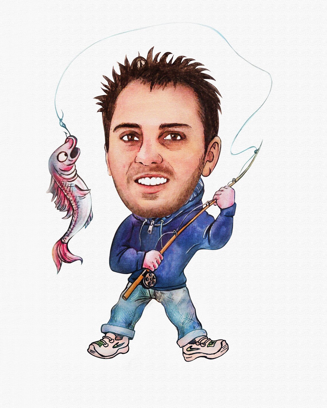 Carpenter Custom Caricature Portrait Gift Idea - Image 2
