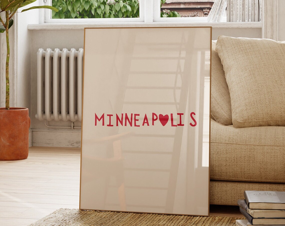 Minneapolis Minnesota Travel Poster, Wall Art Print