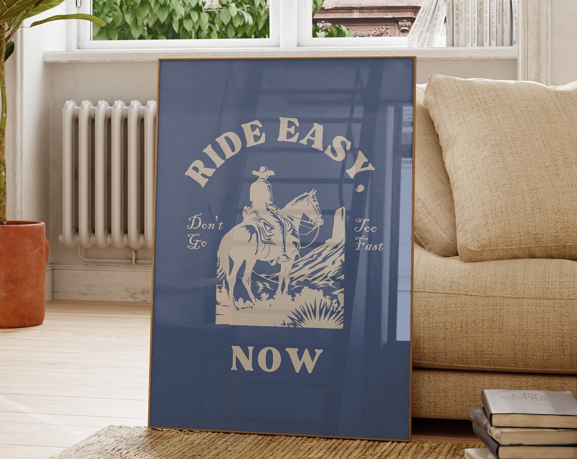 Cowboy Quote Retro Western Poster, Wild West Decor