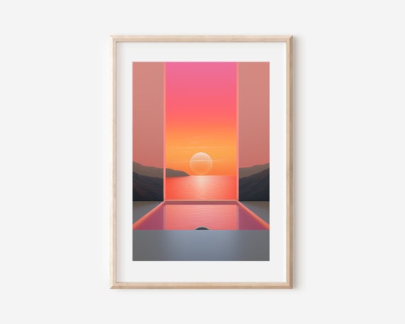 Sunrise Island Print Hawaiian Sunrise Print Art Sunrise Wall Decor