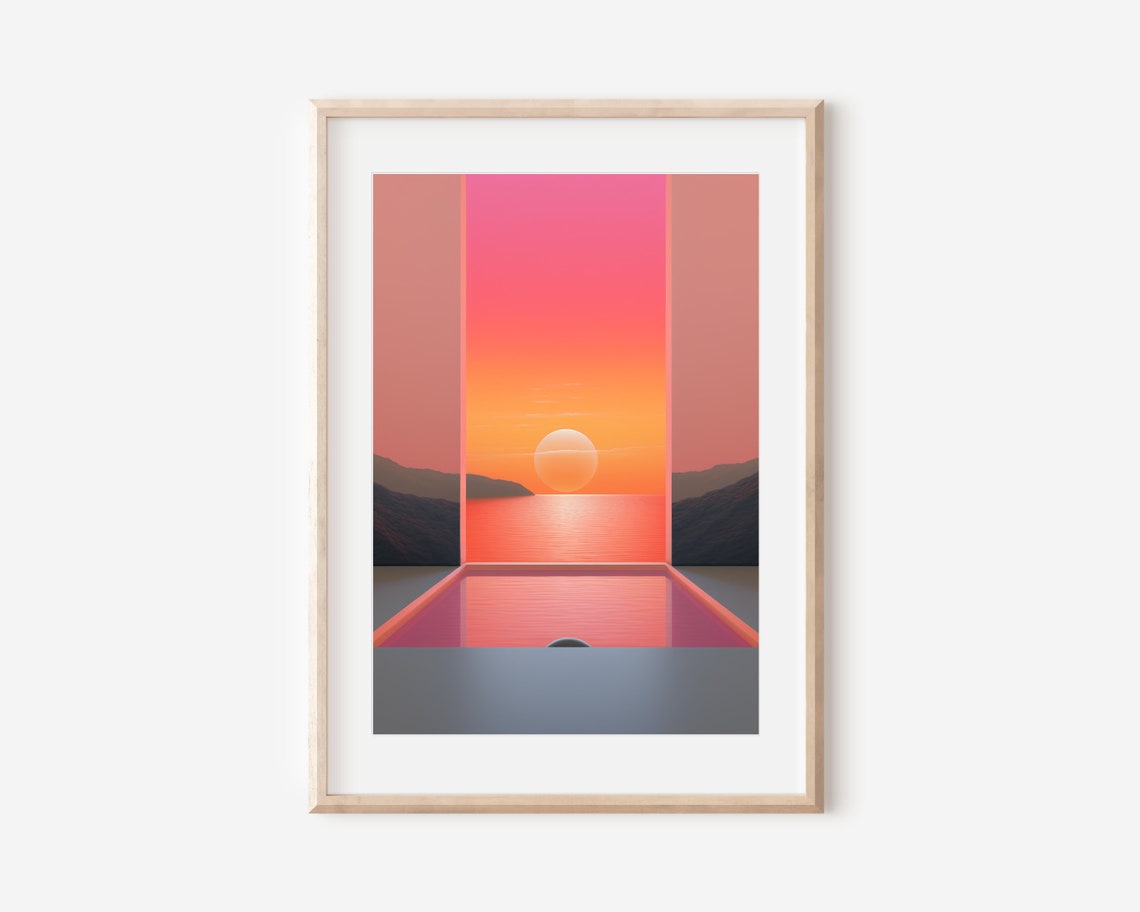 Sunrise Island Print Hawaiian Sunrise Print Art Sunrise Wall Decor