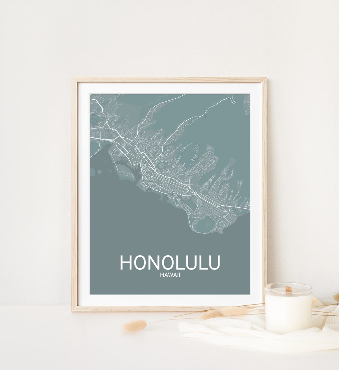 Honolulu Map Print Honolulu Travel Map Map Of Honolulu Hawaiian Gifts Hawaii Gifts Wedding Gifts Anniversary Gifts Valentine Gifts
