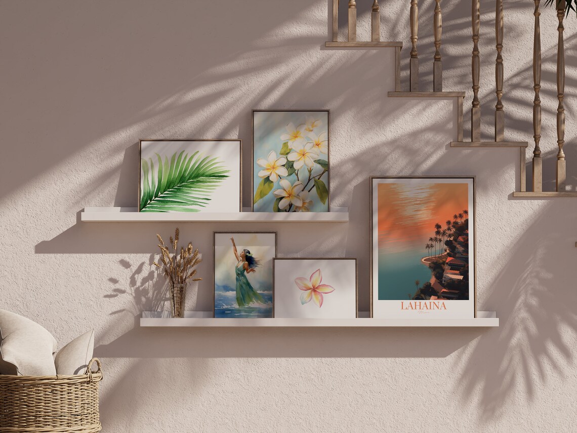 Lahaina Maui Tropical Beach Scene Art Print, Hawaii - Image 2
