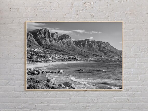 Black And White Cape Town Travel Poster
