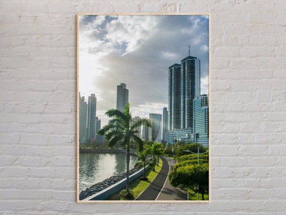 Panama City Travel Poster, Real Photo City View
