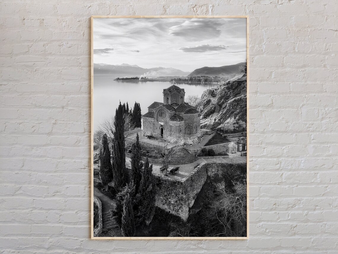 Black and White North Macedonia Art Print