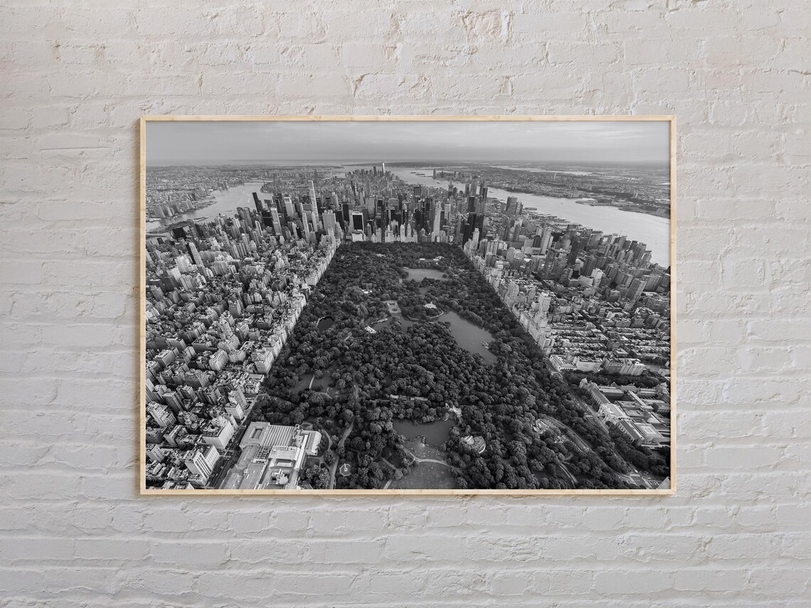 Central Park New York City Black And White Aerial Photography Poster