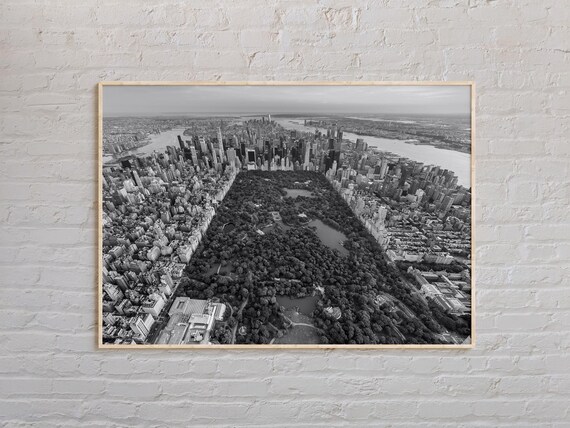 Central Park New York City Black And White Aerial Photography Poster