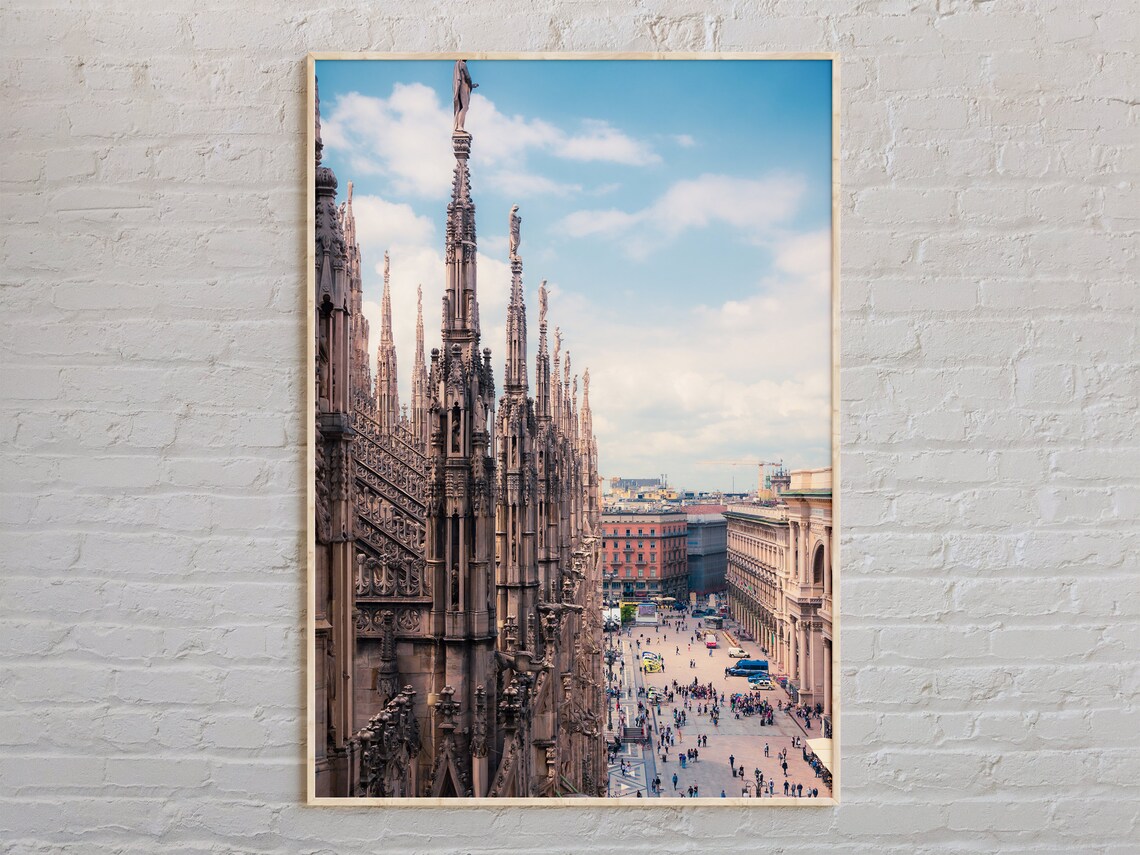 Milan Cathedral Rooftop Spires Duomo di Milano Italy Travel Poster