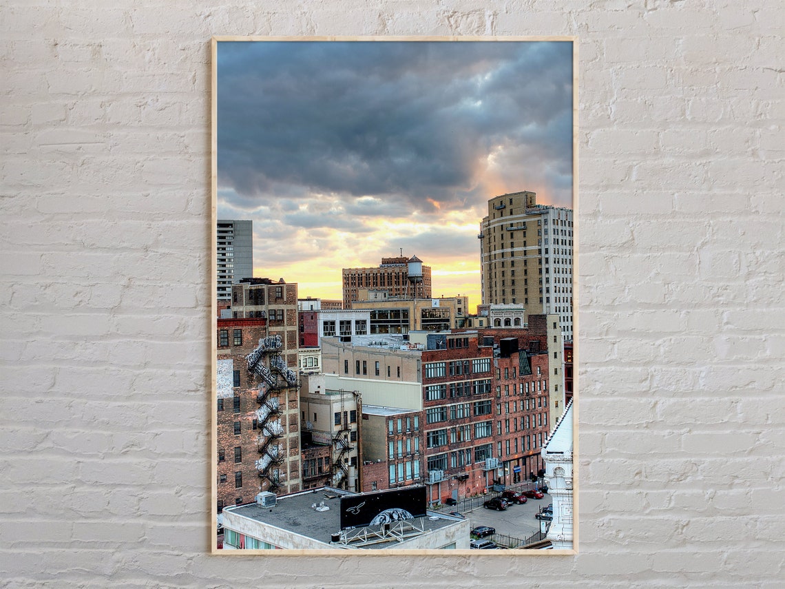 Real Photo Detroit Print Detroit Wall Art Detroit Poster Detroit Photo Detroit Poster Print Detroit Wall Decor Michigan Poster