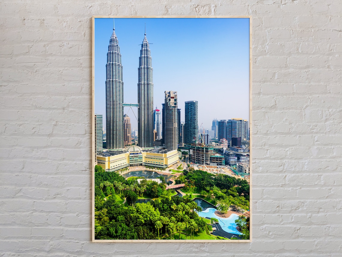 Kuala Lumpur Petronas Towers Skyline Daytime Real Photo Wall Art