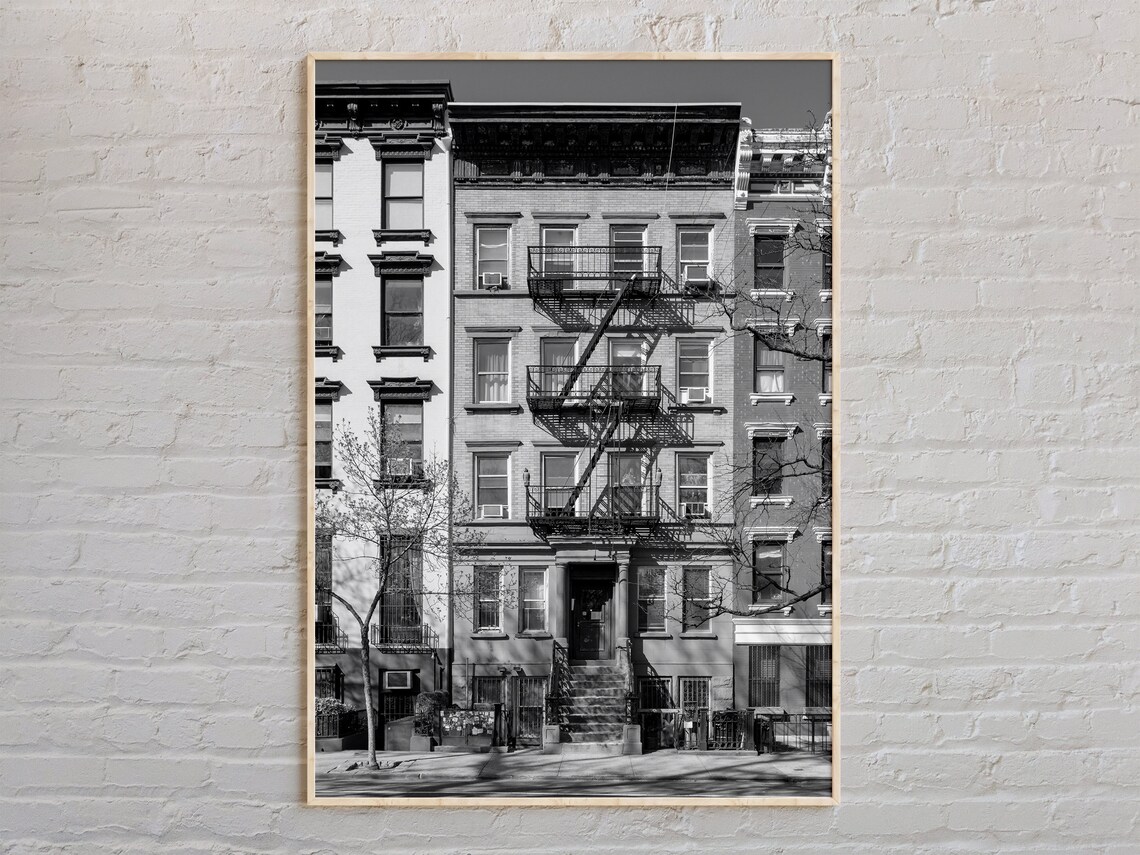 East Village New York City Art Print, Black and White