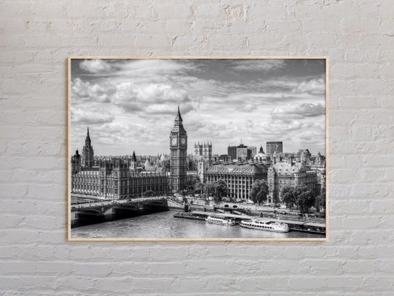 Black And White London Travel Poster, England