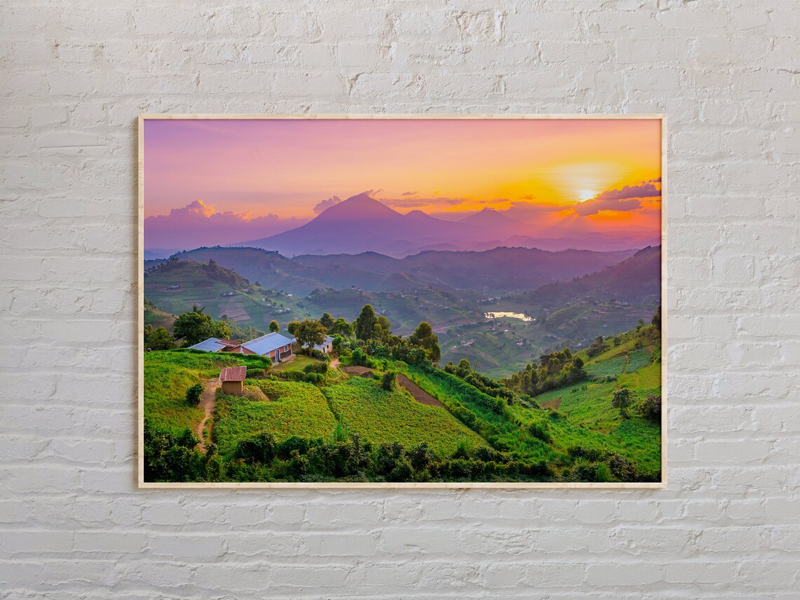 Uganda Photo Poster, Kampala Africa Wall Decor