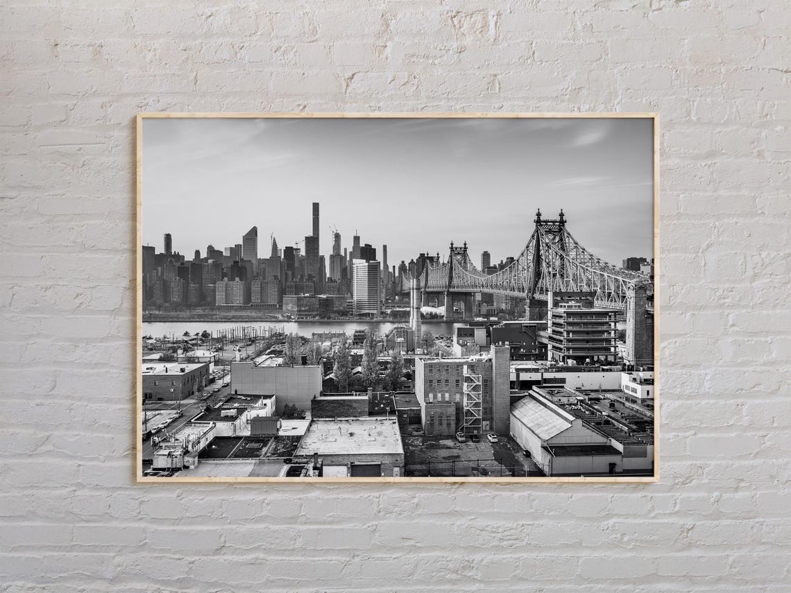 Queens New York Queensboro Bridge Manhattan View Landscape Poster