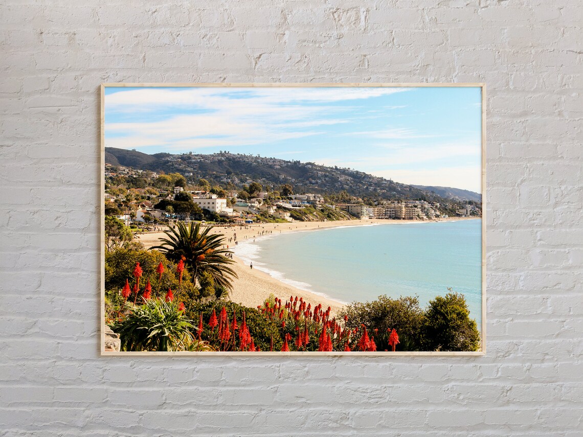 Real Photo Laguna Beach Poster, Coastal Decor